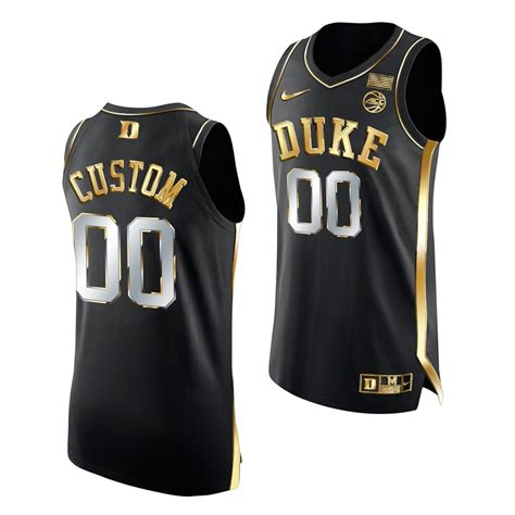 Custom Duke Blue Devils 2021 22 Golden Edition Basketball Black Jersey