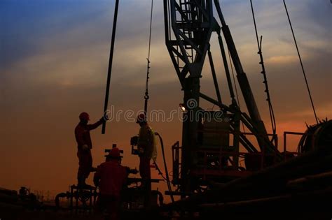 The Oil Workers Are Working Stock Photo Image Of Workers Industry