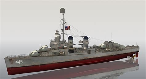 Uss Fletcher Class Destroyer D Turbosquid