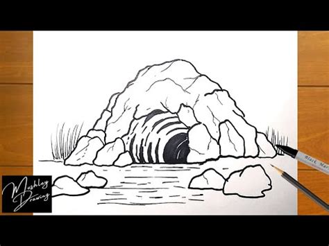 How To Draw A Cave Easy YouTube