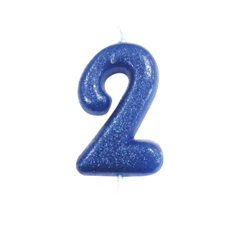 Blue Glitter Numbers Candles 2 Two Sugar And Ice