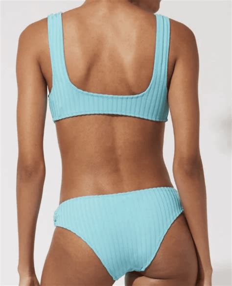 Solid Striped The Elle Solid Rib Greek Blue Bikini Set SAL DE MAR