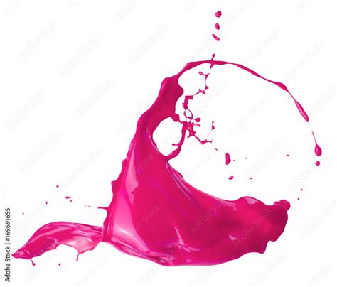 pink paint splash isolated on a white background Stock Photo | Adobe Stock