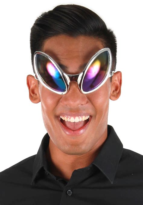 Rainbow Tint Close Encounter Silver Glasses Alien Accessories