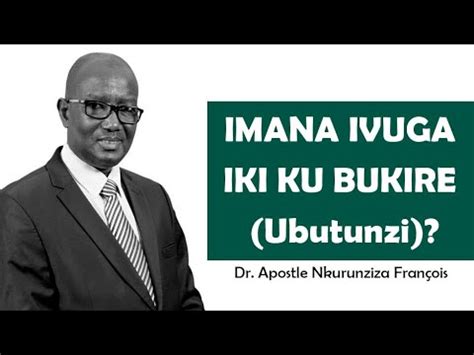 Imana Ivuga Iki Ku Bukire Ubutunzi Apostle Dr Fran Ois Nkurunziza