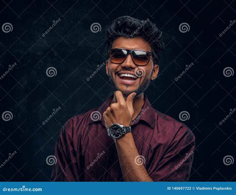 Vogue Fashion Style Cheerful Young Indian Guy Wearing A Stylish