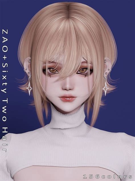 ZAO Sixty Two Hair ZAO In 2024 Sims Hair Sims 4 Anime Sims 4 Mods