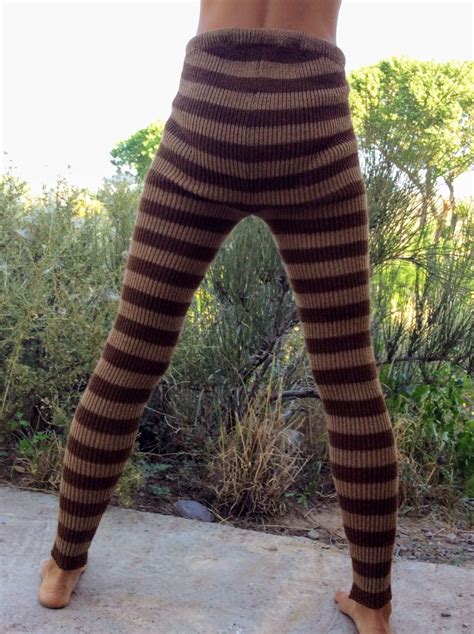 Striped Stretchy Rib Knit Leggings Woollywhotknots