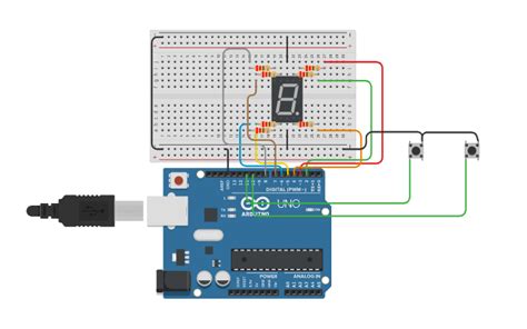 Circuit Design Display De 7 Segmentos 1 Digito Tinkercad