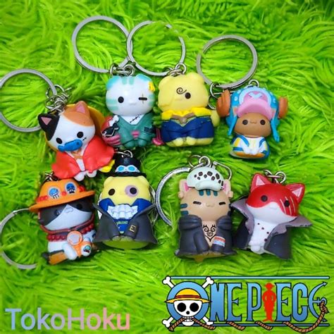 Jual Gantungan Kunci One Piece Kucing Neko Anime Action Figure Keychain