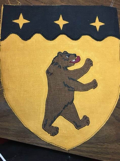 Bear Heraldry Applique In Linen By Linden Heraldry Superhero Logos