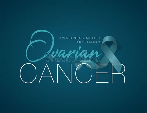 Ovarian Cancer Awareness Calligraphy Poster Design Realistic Teal