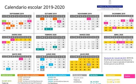 Calendario Escolar De Asturias Para El Curso 2019 2020 El Comercio