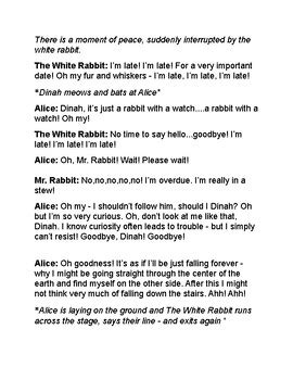 Alice in Wonderland: Reader's Theater Script by Emily in the Wings