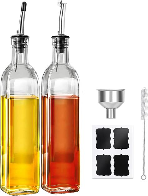 Weilaidi Olive Oil Dispenser Bottle 2 Pcs Glass Oil