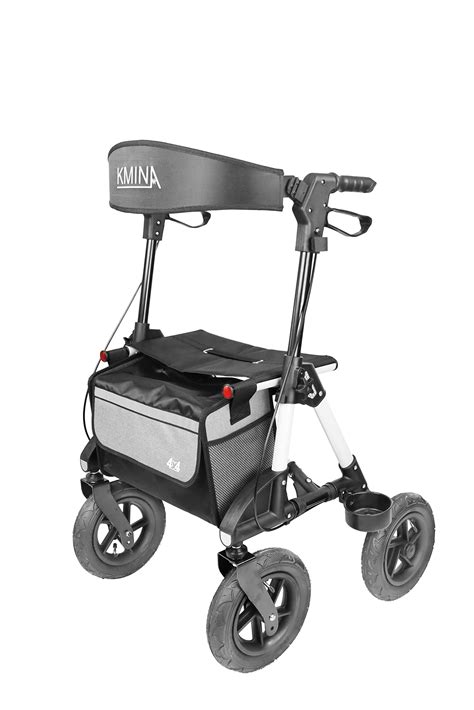 Buy KMINA PRO All Terrain Rollator Walker With Seat Large 4 Wheeled