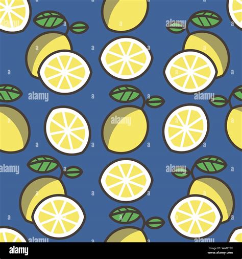 Seamless Pattern Background With Lemons Colorful Illustration Eps10