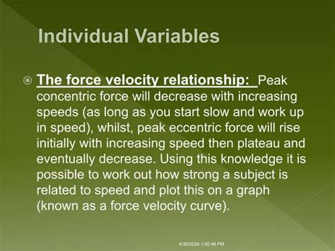 Isokinetic Techniques Type Of Exercise PPT