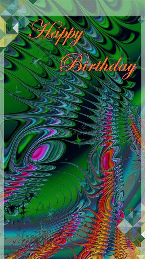 Colorful Birthday Greeting Card With Abstract Background And Lettering