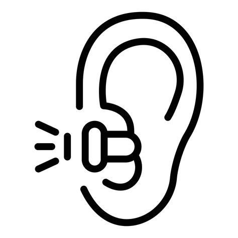 Factory Earplugs Icon Outline Vector Listen Ear Vector Art At