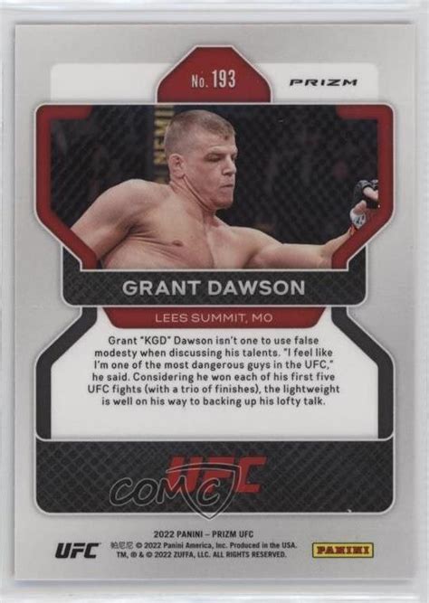 2022 Panini Prizm UFC Pink Ice Prizm 193 Grant Dawson RC For Sale