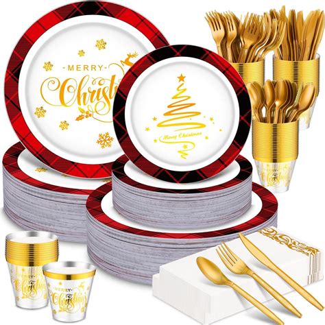 Amazon Sliner Pcs Christmas Plastic Plates For Guests