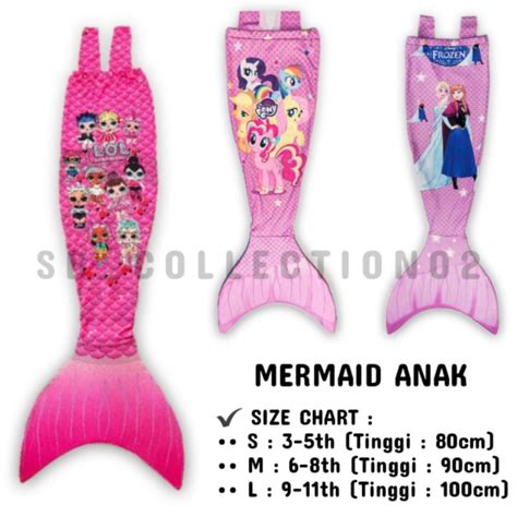 Jual Kostum Mermaid Anak Karakterbaju Renang Anak Putri Duyungkostum