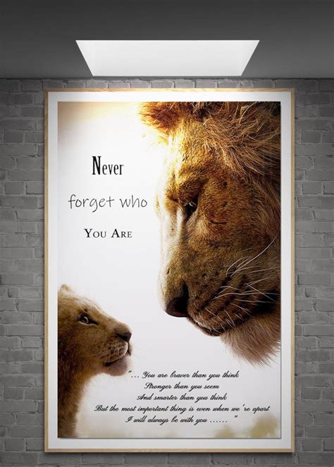 NEVER Forget Who You Are Dad And Son LION Poster Lion Motivation Canvas