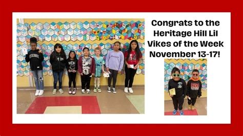 Hh Lil Vikes Of The Week November 13 17 Heritage Hill Elementary