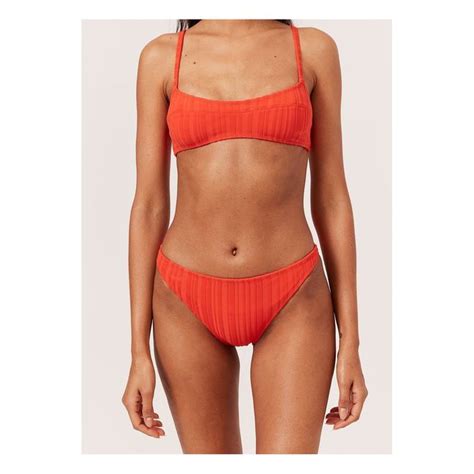 Bikini Oberteil Eva Braun Solid Striped Mode Erwachsene