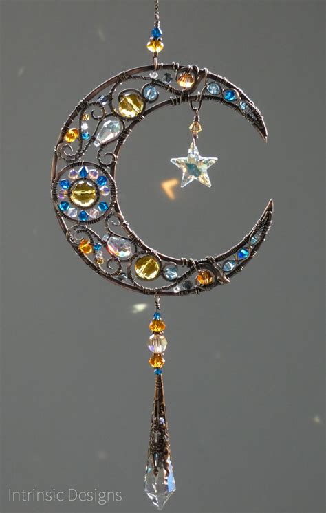 Moon Star Window Suncatcher With Swarovski Crystal Intrinsic Designs