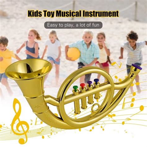 Trompete Infantil - MINI TROMPETE INFANTIL ACUSTICO INSTRUMENTO MUSICAL CRIANÇA 4 BOTOES ...