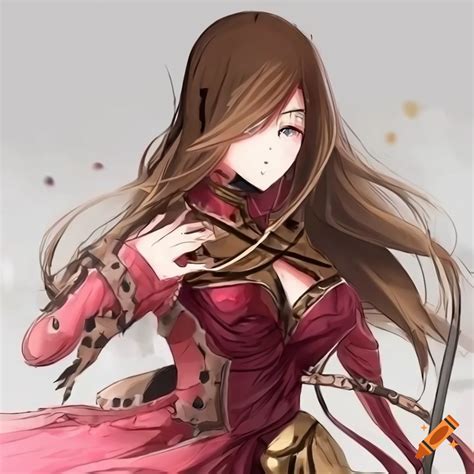 Anime Female Plague Doctor With Long Brown Hair In Pink Dress On Craiyon