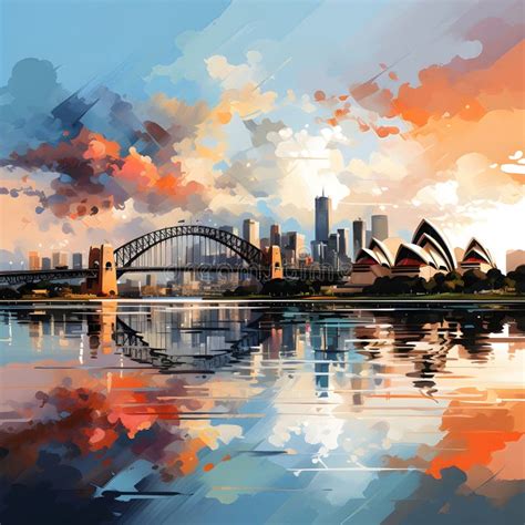 Sydney Harbor Skyline Stock Illustration Illustration Of Create