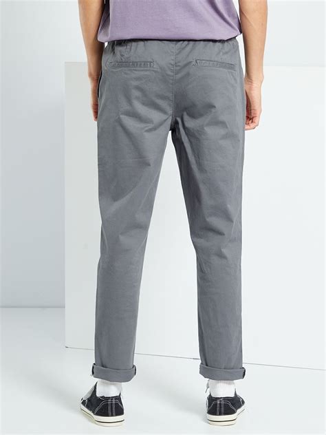 Pantal N Chino Slim Corte Jogger Gris Kiabi