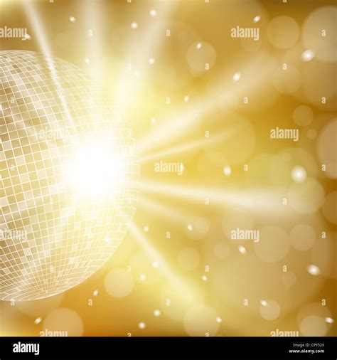 Abstract Golden Background With Disco Ball Stock Photo Alamy