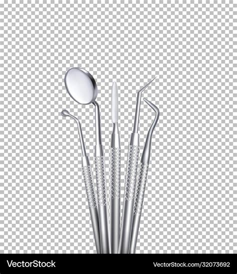 Dentist tools at transparent background Royalty Free Vector