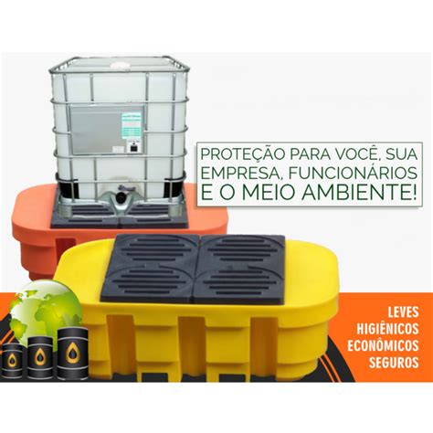 Pallet de Contenção IBC 4 Tambores 1000 Litros KMI Plásticos