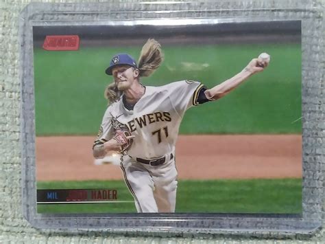 Topps Stadium Club Red Foil Josh Hader Milwaukee Brewers Ebay