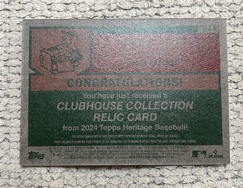 Topps Heritage Clubhouse Collection Relic Ccr Tc Triston Casas Red