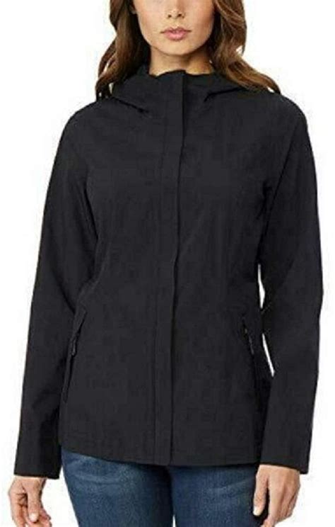 32 Degrees Cool Womens Waterproof Rain Jacket Black X Large New