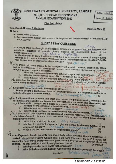 Solution Biochemistry Solved Past Papers Studypool