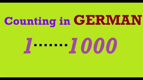 German Counting To