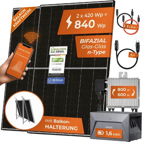 Solarway W Balkonkraftwerk W Komplett Steckdose Mit Kwh Anker