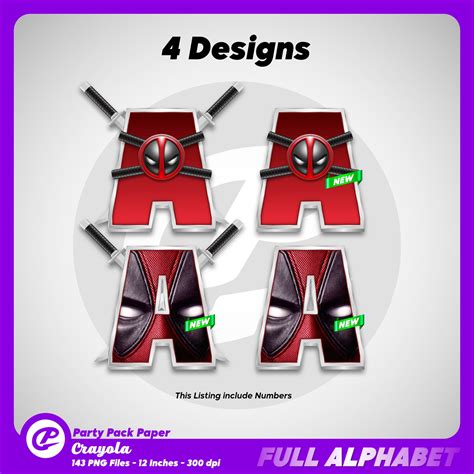 Deadpool Full Alphabet Clipart Updated July 2021 144 Png Etsy