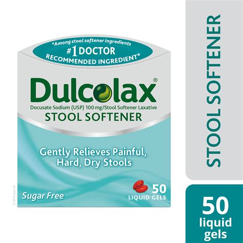 Dulcolax Docusate Sodium Laxative Liquid Gel Pills Stimulant Free