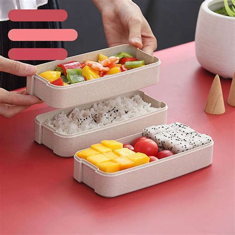 3 STACKABLE LUNCH BOX FOOD CONTAINER GIFTMORE