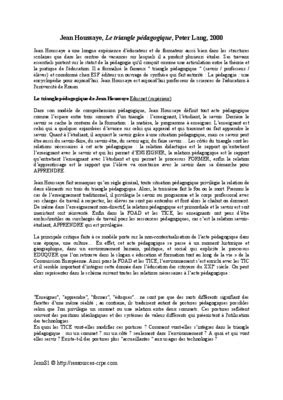 Jean Houssaye Triangle Pdf Notice Manuel D Utilisation