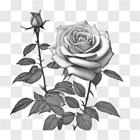 Descarga Hermoso Dibujo De Flor En Blanco Y Negro De Dos Rosas Sketches