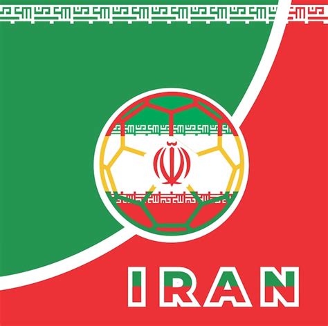 Premium Vector | Iran team flag soccer ball world cup logo with iran ...